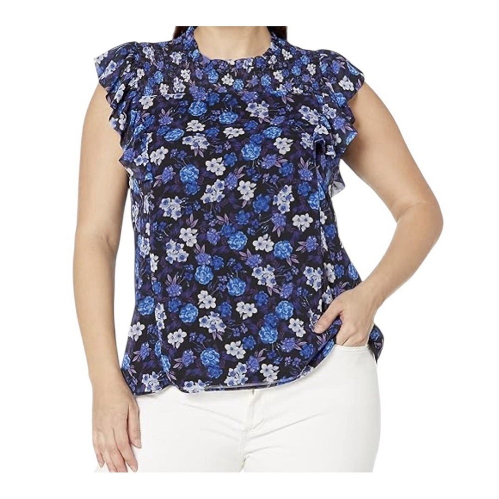City Chic Top Women's Large Floral Sleeveless Blouse Relaxed Summer‎ Bohemian